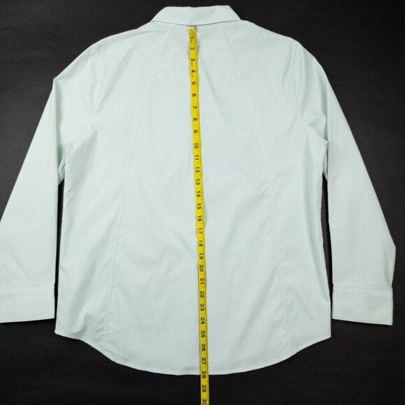 Athleta Midtown Shirt Women's Large Pale Green Button-Up Long Sleeve Polyester - Picture 9 of 12